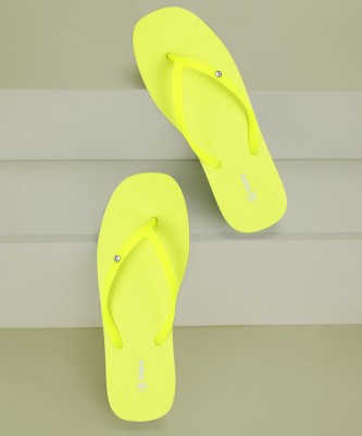 max Women Flip Flops(Yellow , 3)