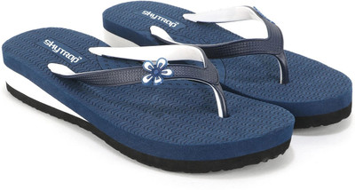 Skytrap Women Stylish Comfortable and Trending Printed Flip Flops Slide Combo of 2 Slippers(Pink, Blue , 7)