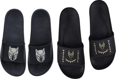 Digimahadev Men Flip Flops(Black , 6)