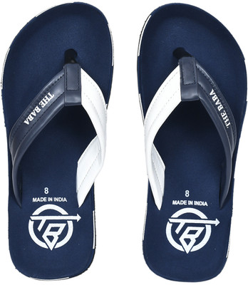 THE BABA Men Flip Flops(Blue , 8)