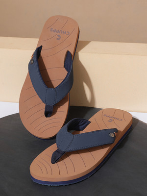 Chupps Men X-Flex Tan/Blue Men's Comfortable Slides & Flip Flop Flip Flops(Brown , 10)
