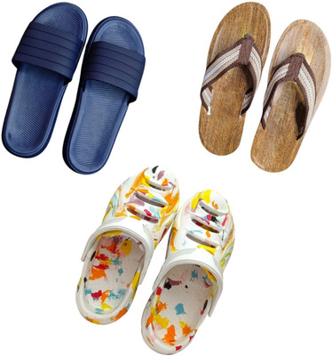 BLIBBERS Men Slippers(Blue, Brown, Multicolor , 9)