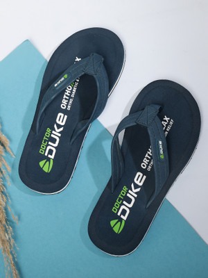 DUKE Men Flip Flops(Blue , 7)