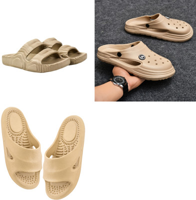 Feel alive Men Slippers(Beige , 7)