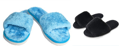 rexizone Women Flip Flops(Black, Blue , 5)