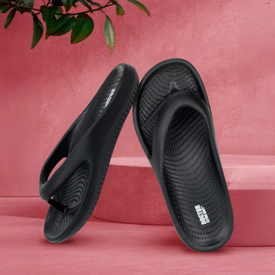 DOCTOR EXTRA SOFT Men Classic Casual Thong with Cushion FootBed for Adult Comfortable D-506 Slippers(Black , 9)