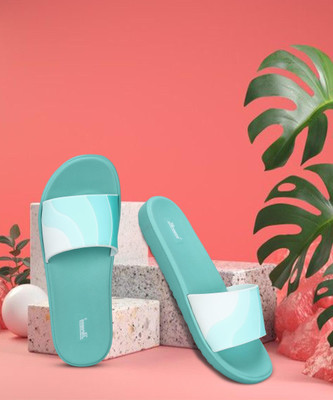 Paragon Women Women Flats Trendy Fashionable Comfortable Daily Wear Slip-on Sandals Slides(Green , 8)