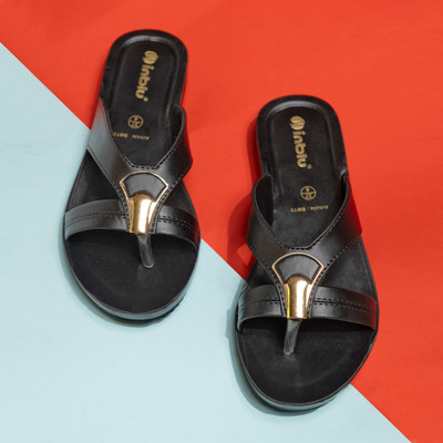 Inblu Women Slippers(Black , 6)