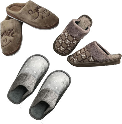 Mahi Enterprises Men Flip Flops(Brown, Beige, Grey , 10)