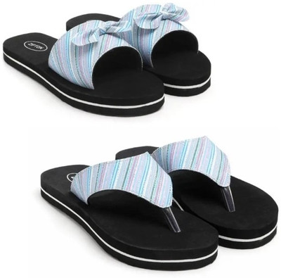 ZIPTON Women Flip Flops(Multicolor , 8)