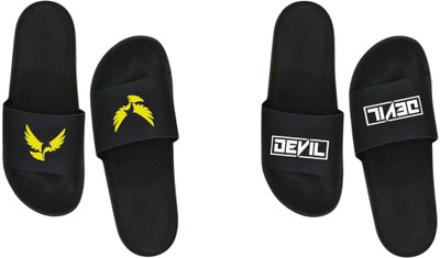 nvisan Men Slides(Yellow, White, Black , 6)
