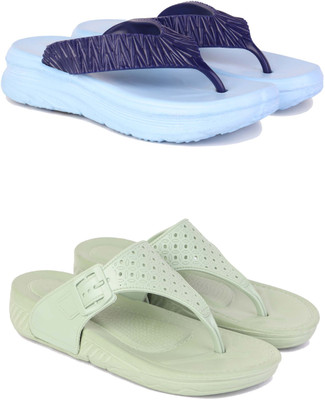 ABN Women Slippers(Blue, Green , 7)