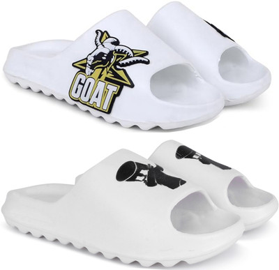 KAPYANSH Men Slides(White, White , 10)