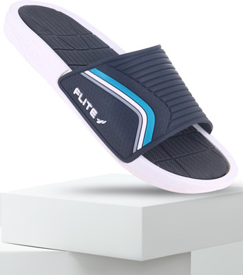 FLITE Men Slides(White, Grey , 6)