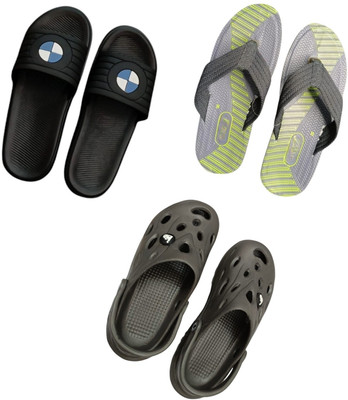 BLIBBERS Men Slippers(Black, Grey, Olive, Green , 8)