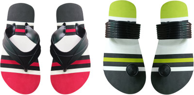 skyflip Men Slides(Green, Red , 6)