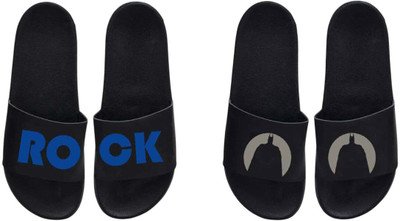 nvisan Men Slides(Grey, Blue , 8)