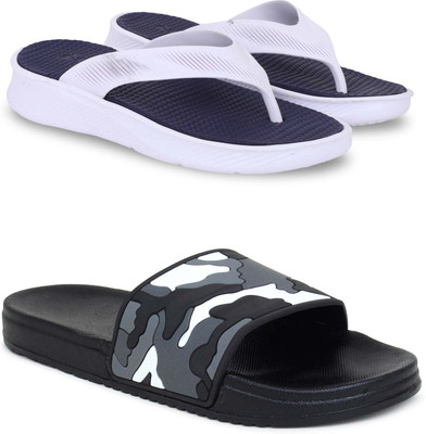 KAPYANSH Men Slippers(Blue, Black , 7)