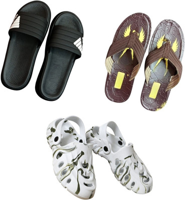BLIBBERS Men Slippers(Black, Brown, White , 9)