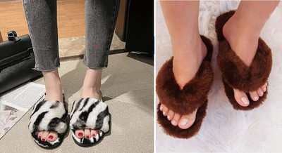 Sale YUG Women Flip Flops(Brown, Multicolor , 7)