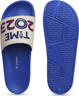 Chupps Men X Icc Two Stories Blue&White Soft Lightweight Flip Flops For Slides(Blue, White , 8)
