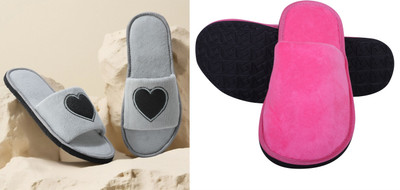 Y key Women Flip Flops(Pink, Grey , 6)