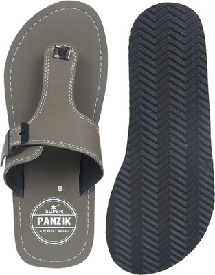 PANZIK Men Flip Flops(Grey , 9)