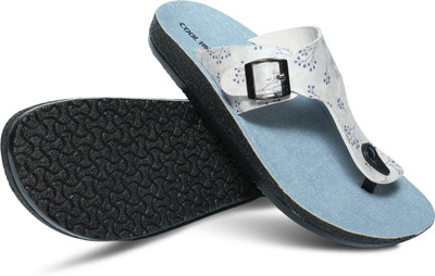 COOLWALK Women Slippers(Blue , 5)