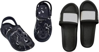 BLIBBERS Men Slides(Black, Black , 8)
