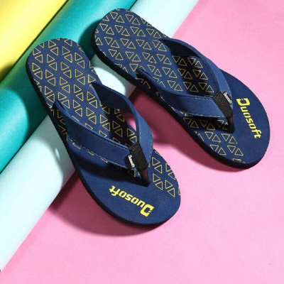 DUOSOFT Men Doctor Slipper|Super Soft|Orthopedic|Lightweight|Diabetic|Antiskid Slippers(Blue , 10)