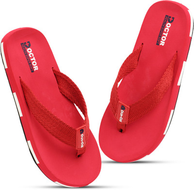 DOCTOR HEALTH Men Extra soft|Soft|Orthopedic|Comfortable|Ultra Soft|Men Slippers Flip Flop Flip Flops(Red , 12)