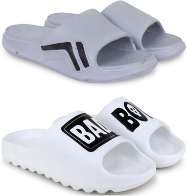 Pampy Angel Men Slippers(Grey, White , 9)
