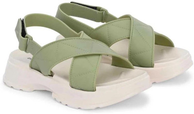 Deals4you Women Flip Flops(Green, Beige , 3)
