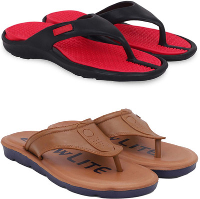 Kapani Fashion Men Slippers(Red, Brown , 7)