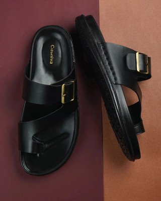 Cushiva Men Slippers(Black , 9)