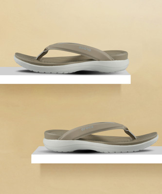 CROCS Women Slippers(Beige , 4)