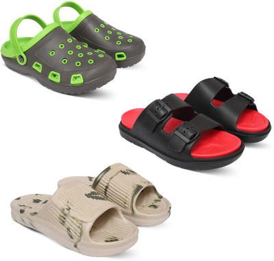 Acorn Men Slides(Green, Red, Beige , 8)