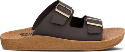 BRUTON Men Slides | Ortho Touch | Flip-Flop | Lightweight | Flexi Comfort|Diabetic Slides(Brown , 9)