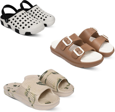 Acorn Men Slides(White, Tan, Beige , 6)