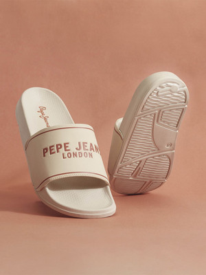 Pepe Jeans Men Slides(Beige , 8)