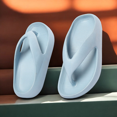 FEEL TIME Men Slippers(Blue , 7)