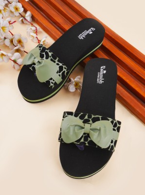 Rasambh Women Comfortable Stylish and Trending Printed Flip Flops sliders For Women Slides(Green 5)