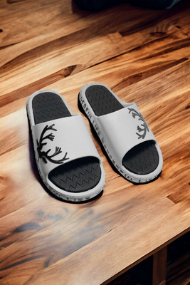 Fabbmate Men Slides(Grey, Black , 7)
