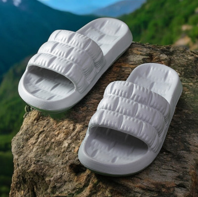 Pampy Angel Men Men Classic, Lightweight, Ultra cushion, Trendy Flipflops, Slipper, Slides Slides(Grey , 8)