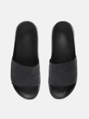 WROGN Men Slides(Black , 6)