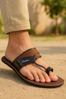 PODDAR Men PODDAR Trending PU Brown Men Sandals Stylish Comfortable Daily Wear Slipper Slippers(Brown , 10)