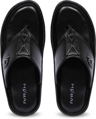 IVRAH Men Mens Trendy|Durable|Casual Wear|Party Wear|High Quality|Comfortable Sandals & Slippers(Black , 10)