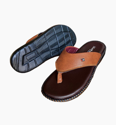 MAJUDA Men Slippers(Tan , 8)