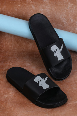 Digicros Men Slides(Black, Grey , 9)