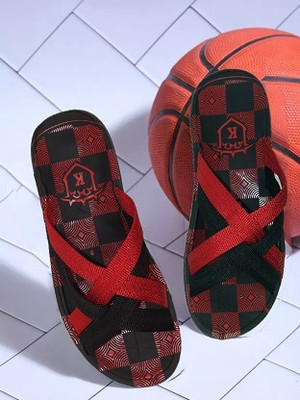 KANEGGYE Boys Slip On Slipper Flip Flop(Red ,)